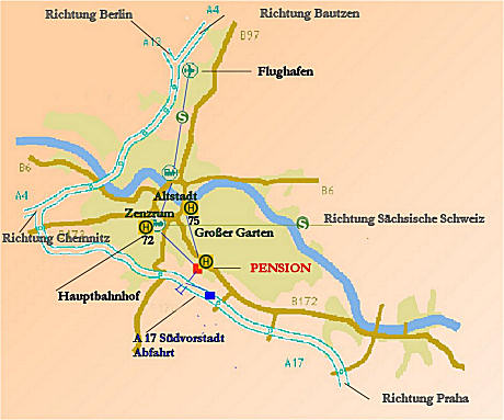 Leubnitz Pension in Dresden - Lageplan